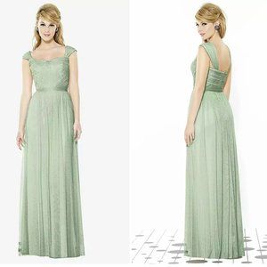 After Six - size 8 soft tulle maxi dress in celadon (mint green)